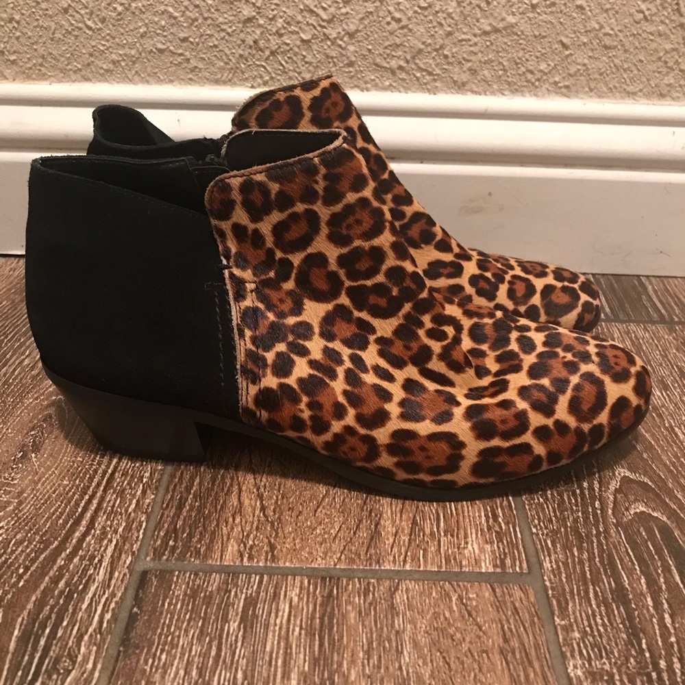 Women NINA LEOPARD Shoes -NEW- LEATHER & Calf Hair